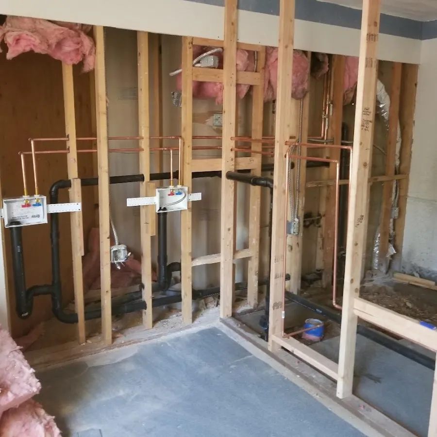 Copper pipe rough-in and plumbing installation in Sudbury
